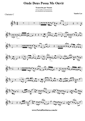 Vander Lee  score for Clarinet (C)