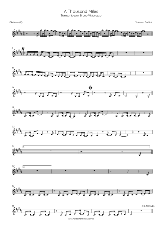 Vanessa Carlton  score for Clarinet (C)