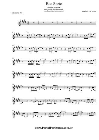 Vanessa da Mata  score for Clarinet (C)