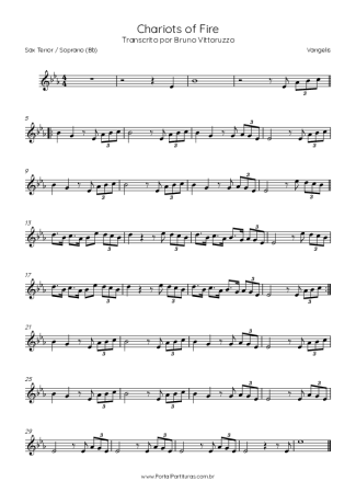 Vangelis  score for Tenor Saxophone Soprano (Bb)