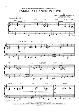 Vernon Duke  score for Piano