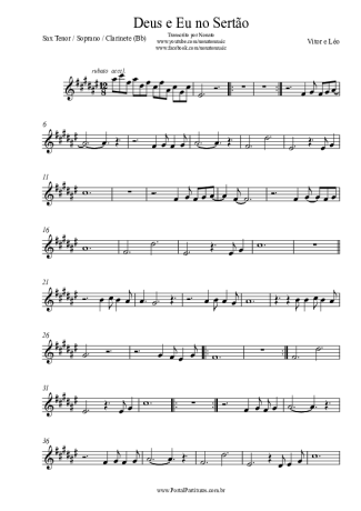 Victor e Leo Deus E Eu No Sertão score for Tenor Saxophone Soprano (Bb)