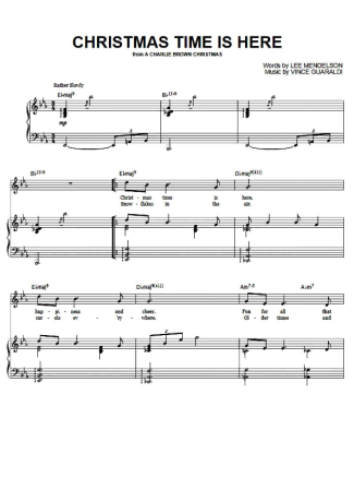 Vince Guaraldi Christmas Time Is Here score for Piano