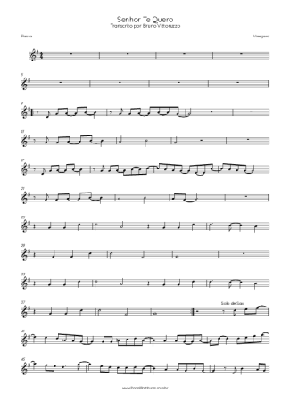 Vineyard Senhor Te Quero score for Flute