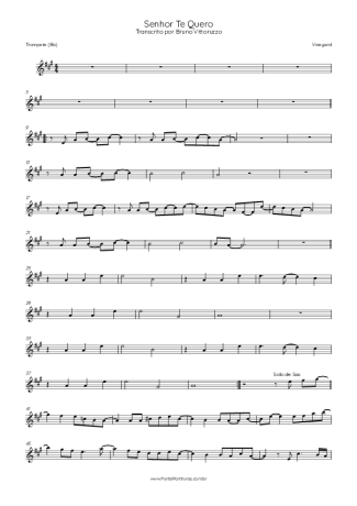 Vineyard Senhor Te Quero score for Trumpet