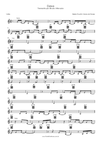 Vinicius de Moraes  score for Acoustic Guitar