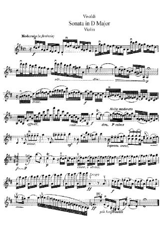 Vivaldi  score for Violin