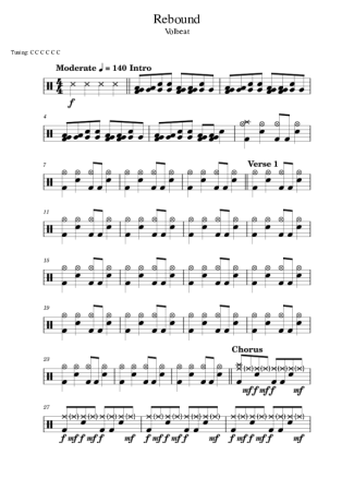 Volbeat  score for Drums
