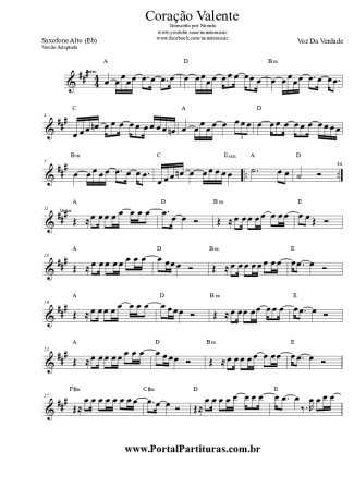 Voz Da Verdade  score for Alto Saxophone