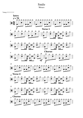 Weezer Smile score for Drums