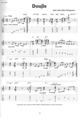 Wes Montgomery  score for Guitar