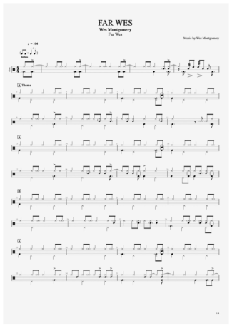 Wes Montgomery Far Wes score for Drums