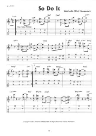 Wes Montgomery  score for Guitar