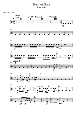 Whitesnake  score for Drums