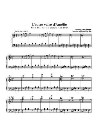 Yann Tiersen Lautre Valse DAmélie score for Piano