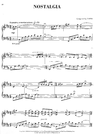 Yanni  score for Piano