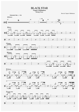 Yngwie Malmsteen Black Star score for Drums