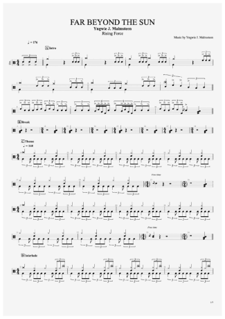 Yngwie Malmsteen Far Beyond The Sun score for Drums