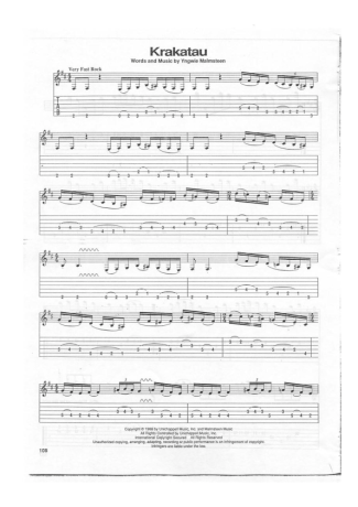 Yngwie Malmsteen Krakatau score for Guitar