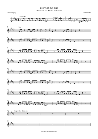 Zé Ramalho  score for Clarinet (Bb)