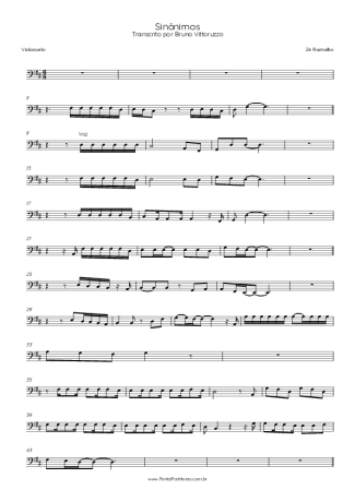 Zé Ramalho Sinônimos score for Cello