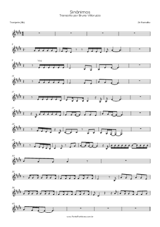 Zé Ramalho Sinônimos score for Trumpet