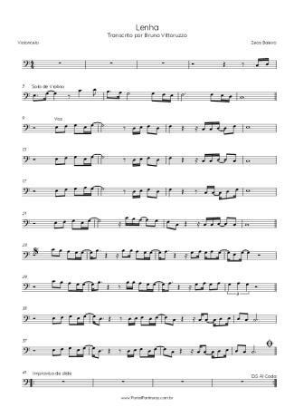 Zeca Baleiro Lenha score for Cello