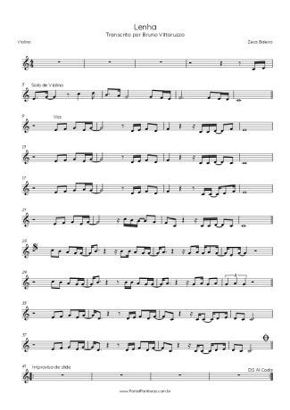 Zeca Baleiro Lenha score for Violin