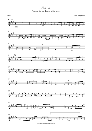 Zeca Pagodinho  score for Flute