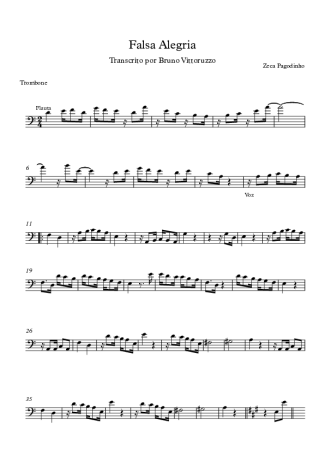 Zeca Pagodinho  score for Trombone