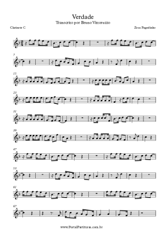 Zeca Pagodinho  score for Clarinet (C)